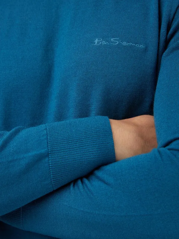 Ben Sherman Sweaters and Knits Men Signature Knit Crewneck Sweater 8211 Dark Teal