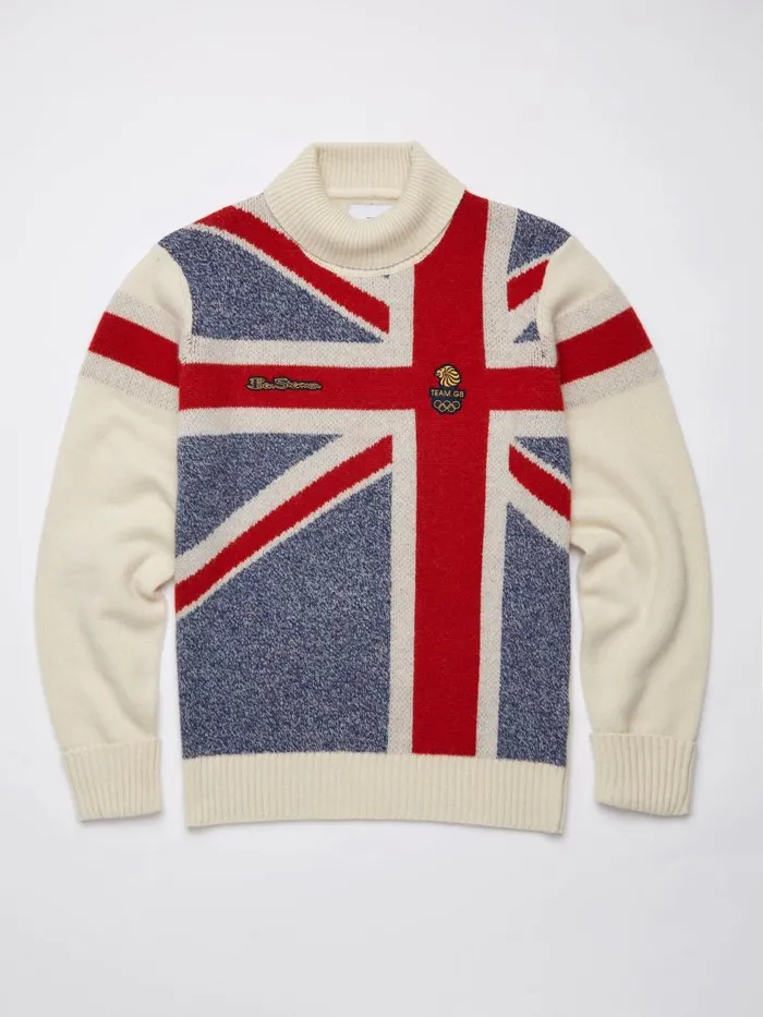 Ben Sherman Sweaters and Knits Men Team Gb Sweater Knitwear Official 2022 Winter Olympics Limited Edition Great Britain Sweater Beijing Cream