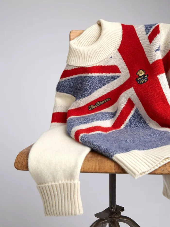 Ben Sherman Sweaters and Knits Men Team Gb Sweater Knitwear Official 2022 Winter Olympics Limited Edition Great Britain Sweater Beijing Cream