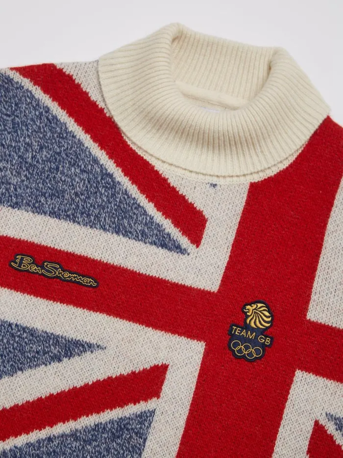 Ben Sherman Sweaters and Knits Men Team Gb Sweater Knitwear Official 2022 Winter Olympics Limited Edition Great Britain Sweater Beijing Cream