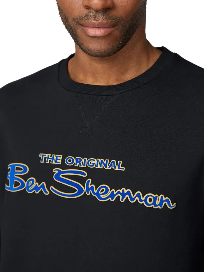 Ben Sherman Sweatshirts and Hoodies Men Crewneck Logo Sweatshirt 8211 Anthracite