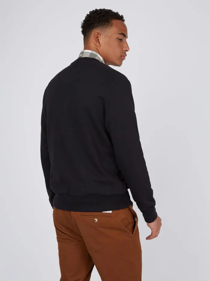 Ben Sherman Sweatshirts and Hoodies Men Soul Rebel Graphic Loopback Crewneck Sweatshirt 8211 Black