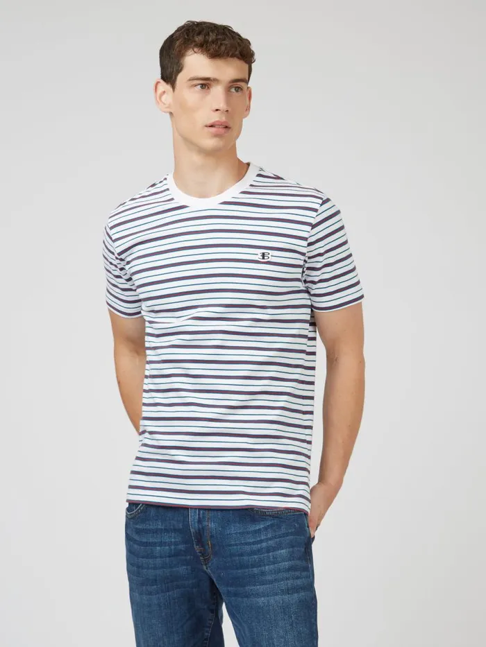 Ben Sherman TShirts and Graphic Tees Men B By Jersey Striped Tee 8211 White