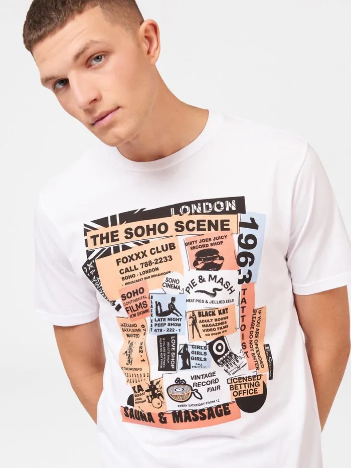 Ben Sherman TShirts and Graphic Tees Men Soho Flyers Organic Graphic Tee