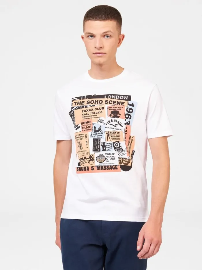 Ben Sherman TShirts and Graphic Tees Men Soho Flyers Organic Graphic Tee Ben Sherman TShirts and Graphic Tees Men Soho Flyers Organic Graphic Tee