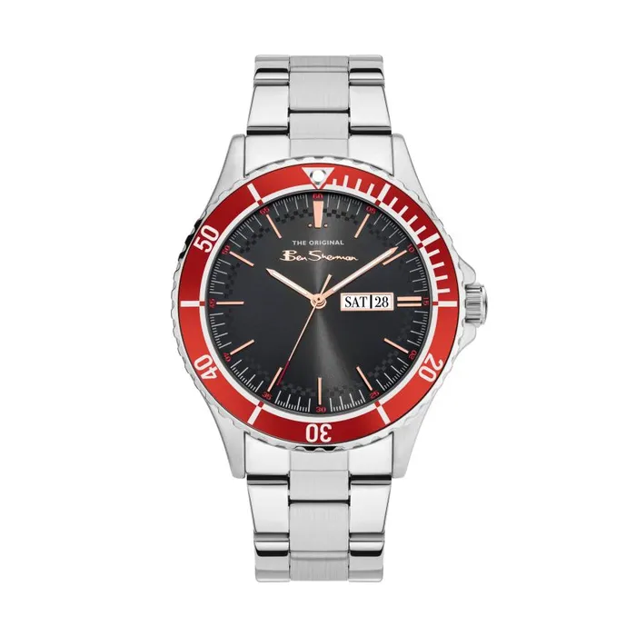 Ben Sherman Watches Men Stainless Steel Strap Watch 44mm 8211 SilverBlackSilver
