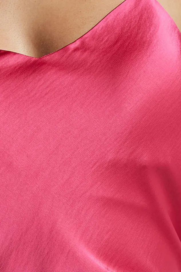 Beryl Top 8211 Strappy V Neck Satin Cami In Pink Women Showpo Tops