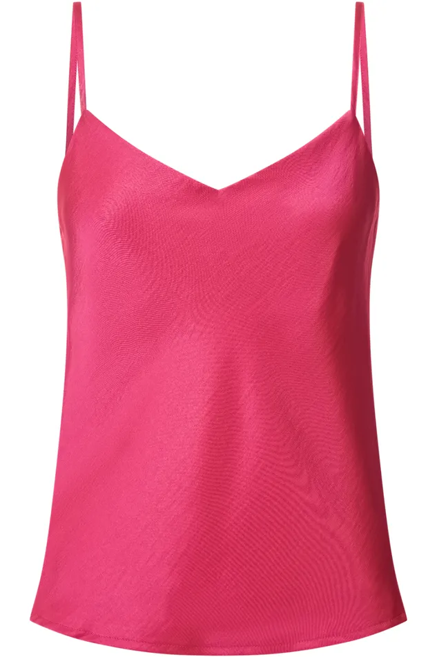 Beryl Top 8211 Strappy V Neck Satin Cami In Pink Women Showpo Tops