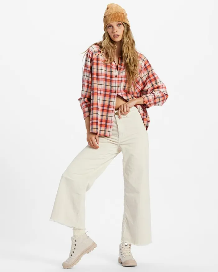 Best Time Long Sleeve Shirt Hibiscus Women Billabong Essentials