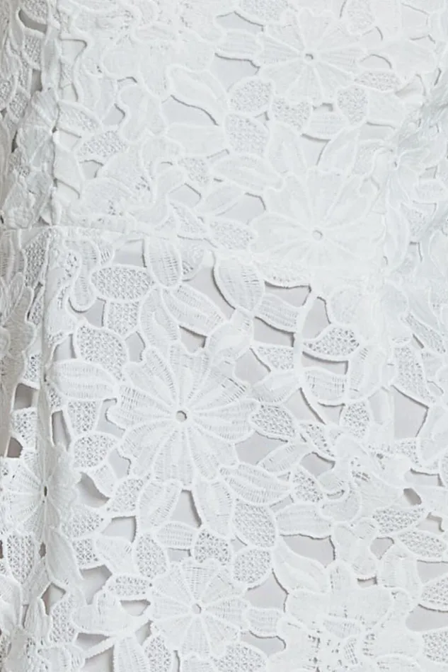 Beth Midi Dress 8211 One Shoulder Ruffle Hem Lace Dress In White Women Showpo Curve Clothes