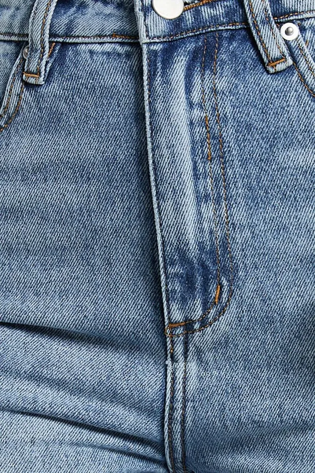 Billie Jeans 8211 High Waisted Recycled Cotton Mom Denim Jeans In Mid Blue Wash Women Showpo Denim