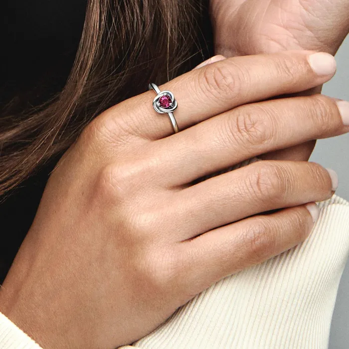 Birthstone Rings Women Pandora October Birthstone Eternity Circle Ring Pink