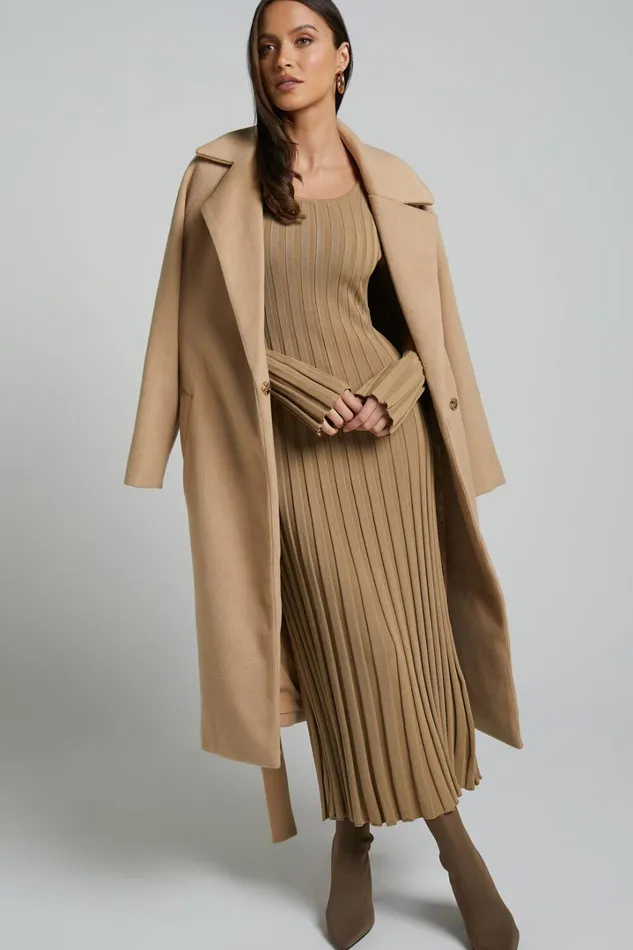 Blaire Midi Dress 8211 Long Sleeve Tie Back Flare Dress In Roasted Cashew Women Showpo Dresses Blaire Midi Dress 8211 Long Sleeve Tie Back Flare Dress In Roasted Cashew Women Showpo Dresses