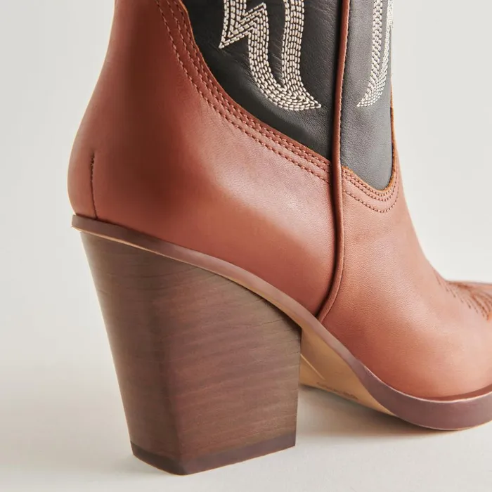 Blanch Boots Brown Black Leather Women Dolce Vita Boots and Booties