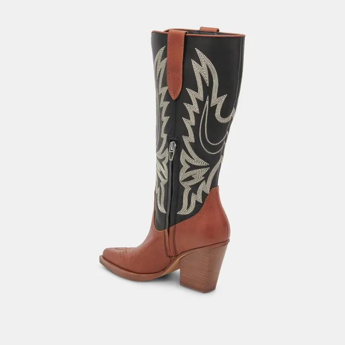Blanch Boots Brown Black Leather Women Dolce Vita Boots and Booties
