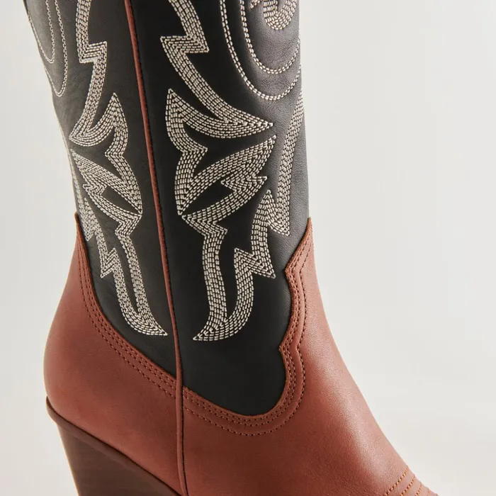 Blanch Boots Brown Black Leather Women Dolce Vita Boots and Booties
