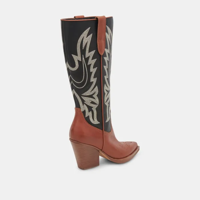 Blanch Boots Brown Black Leather Women Dolce Vita Boots and Booties