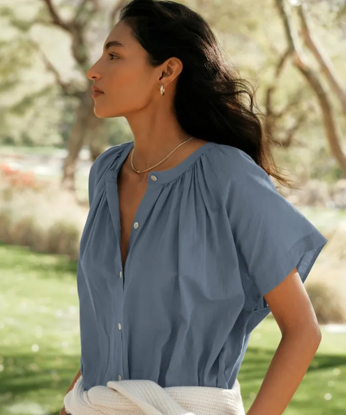 Blouses Women Jenni Kayne Willow Blouse Vintage Blue