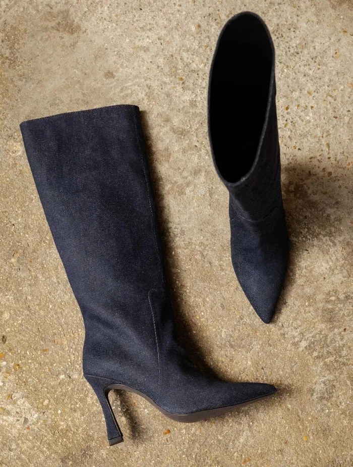 Bobbies Knee High Boots Clarisse Raw Denim 8211 Women