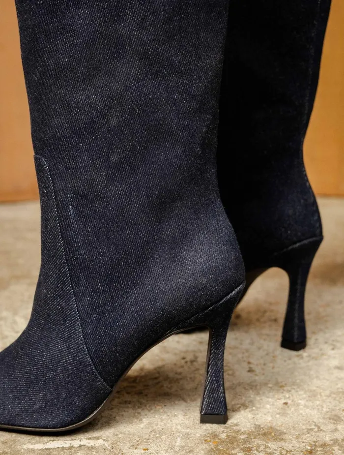 Bobbies Knee High Boots Clarisse Raw Denim 8211 Women
