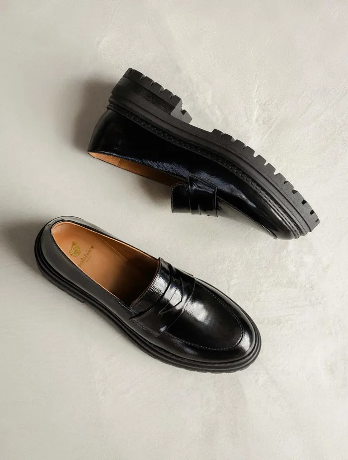 Bobbies Loafers and Derbies Amalia Black Vinyl 8211 Women