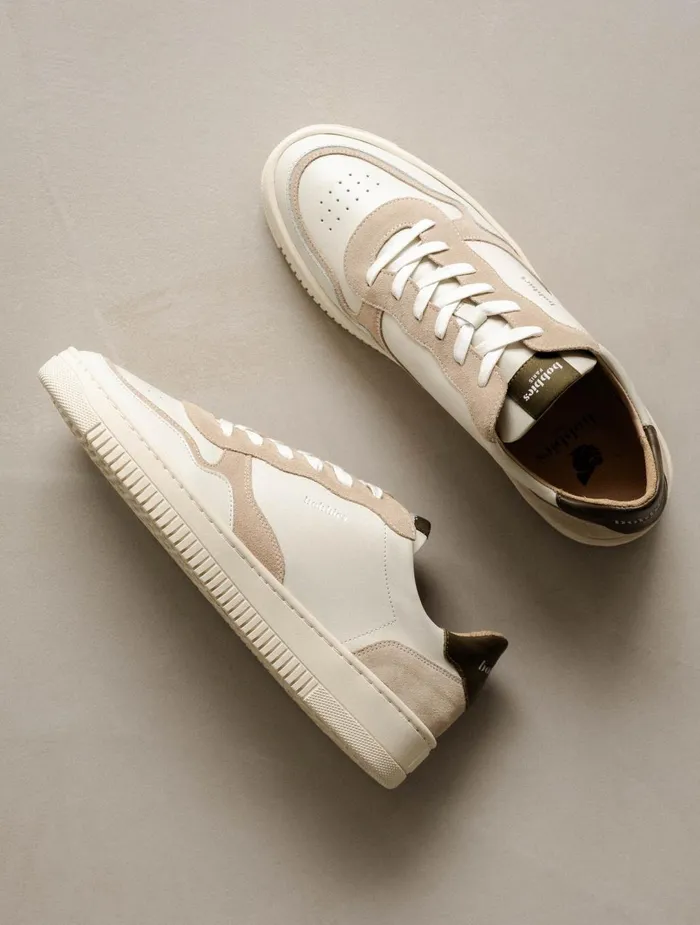 Bobbies Sneakers Travis Off White and Khaki Tartufo 8211 Men