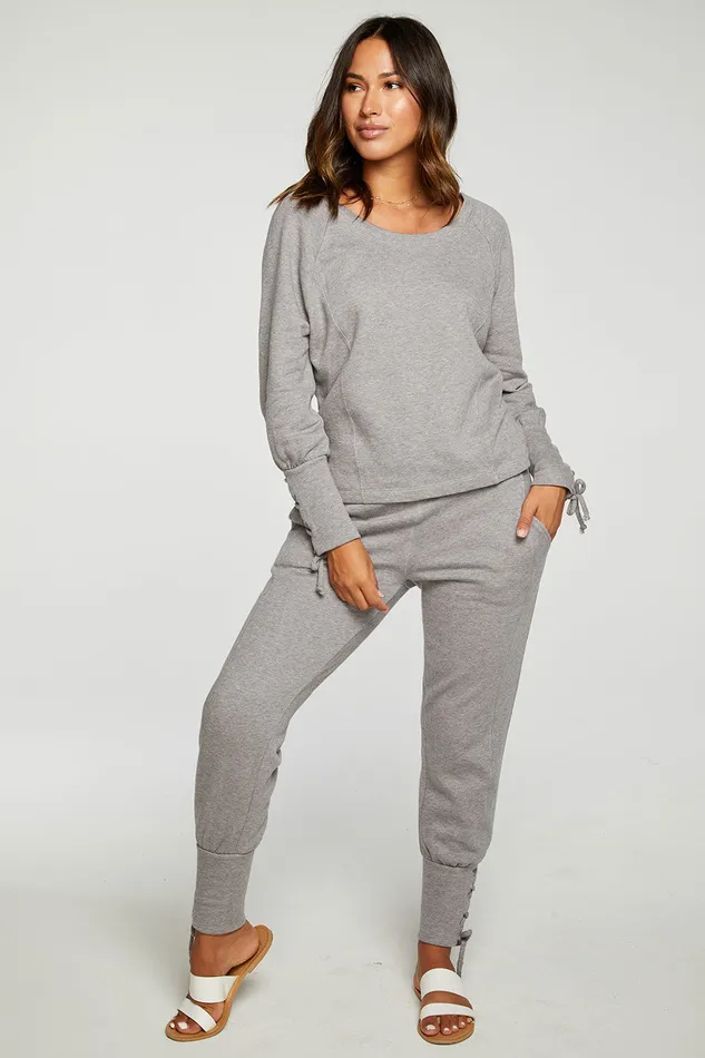 Bottoms Cashmere Fleece Lace Up Cuffed Jogger Chaser Brand Womens