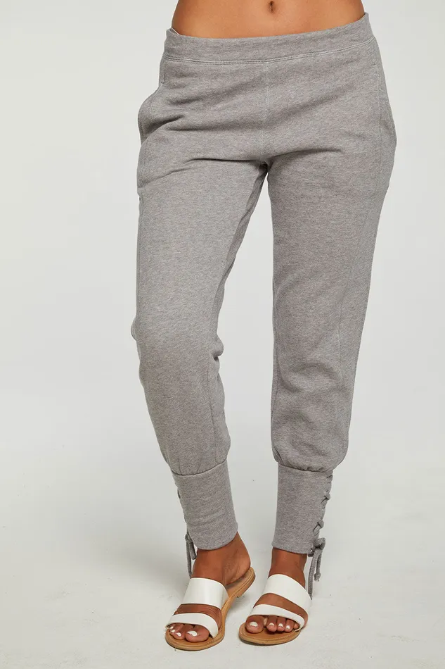 Bottoms Cashmere Fleece Lace Up Cuffed Jogger Chaser Brand Womens