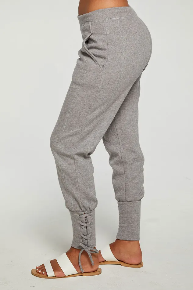 Bottoms Cashmere Fleece Lace Up Cuffed Jogger Chaser Brand Womens