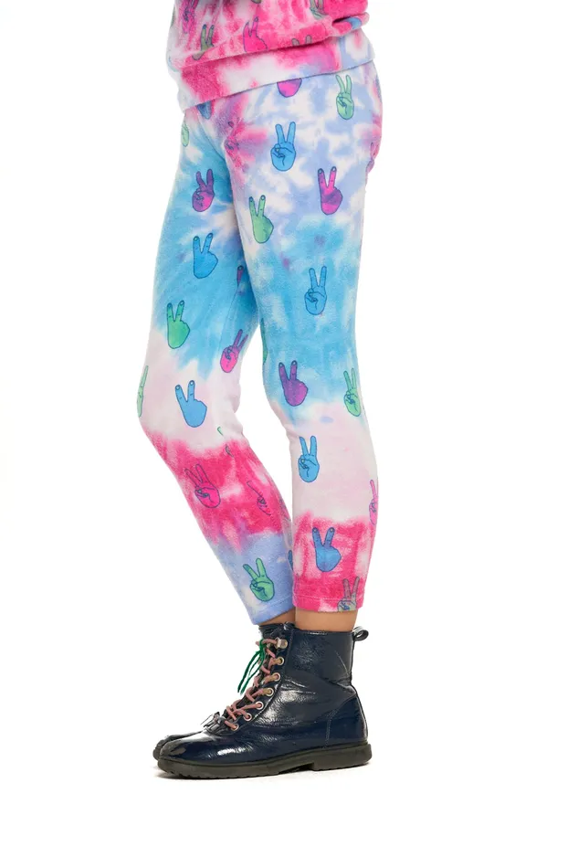 Bottoms Girls Tie Dye Peace Out Leggings Chaser Brand