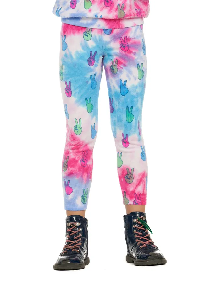 Bottoms Girls Tie Dye Peace Out Leggings Chaser Brand