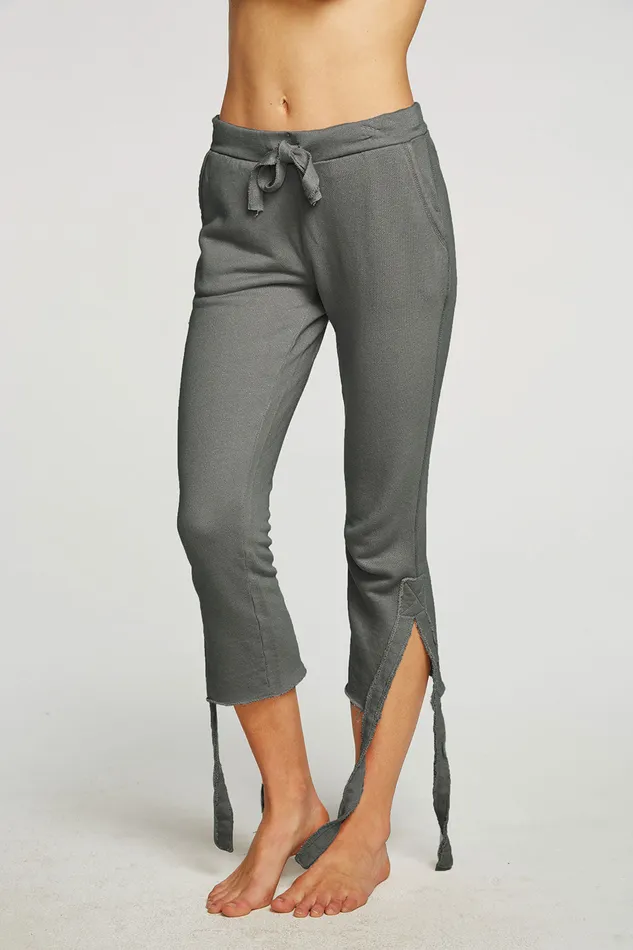 Bottoms Linen French Terry Cropped Side Tie Culotte 8211 Chaser Brand Womens