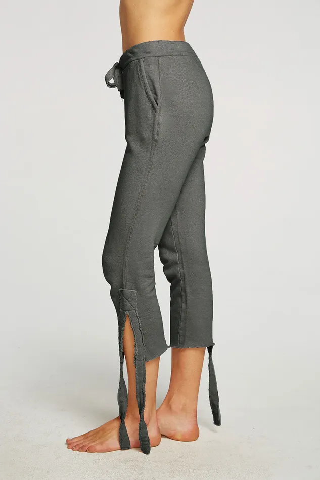 Bottoms Linen French Terry Cropped Side Tie Culotte 8211 Chaser Brand Womens