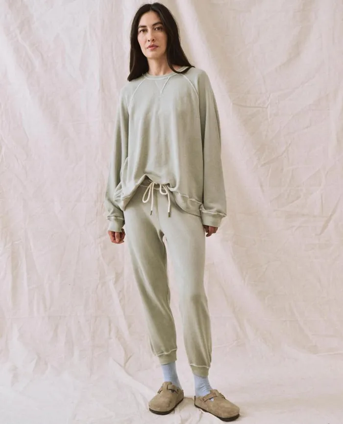 Bottoms Women039s The Great The Cropped Sweatpant Seafoam