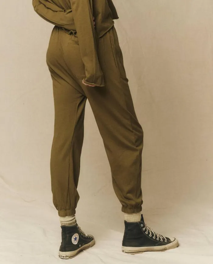 Bottoms Women039s The Great The Jersey Jogger Pant Fir Green