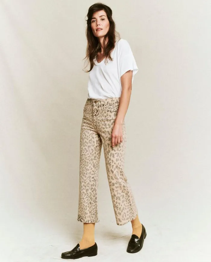 Bottoms Women039s The Great The Kick Bell Jean Vintage Leopard