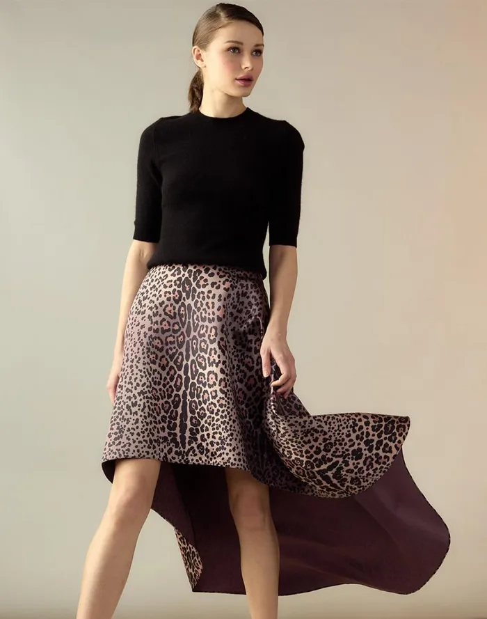 Bottoms Women Cynthia Rowley Leopardess Satin Skirt