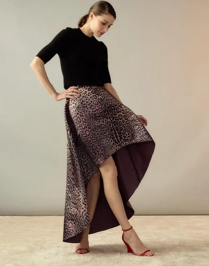 Bottoms Women Cynthia Rowley Leopardess Satin Skirt