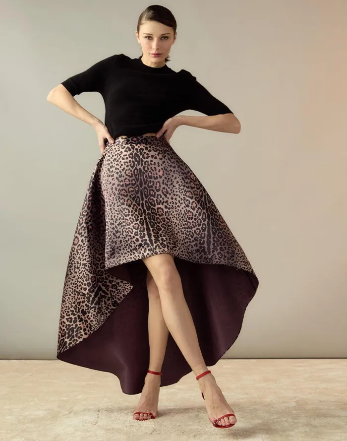 Bottoms Women Cynthia Rowley Leopardess Satin Skirt