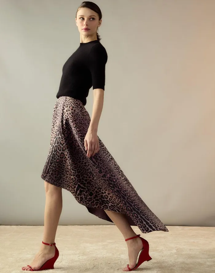 Bottoms Women Cynthia Rowley Leopardess Satin Skirt