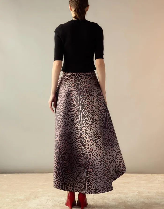 Bottoms Women Cynthia Rowley Leopardess Satin Skirt