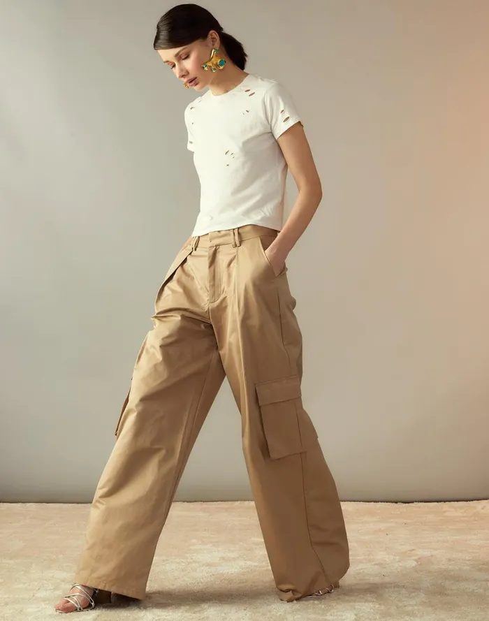 Bottoms Women Cynthia Rowley Marbella Cotton Cargo Pant