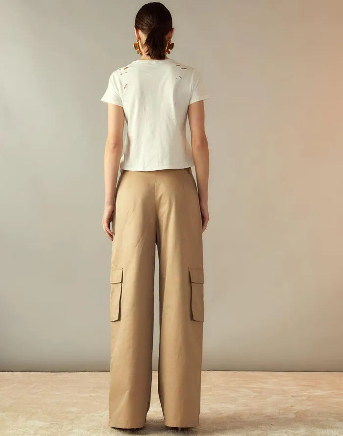 Bottoms Women Cynthia Rowley Marbella Cotton Cargo Pant