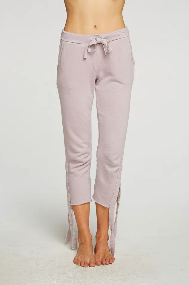 Bottoms Womens Chaser Brand Linen French Terry Cropped Side Tie Culotte