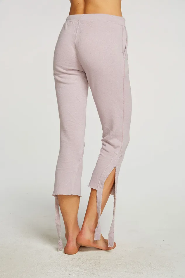 Bottoms Womens Chaser Brand Linen French Terry Cropped Side Tie Culotte