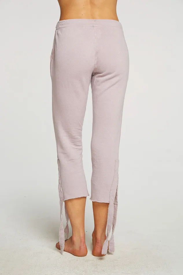 Bottoms Womens Chaser Brand Linen French Terry Cropped Side Tie Culotte