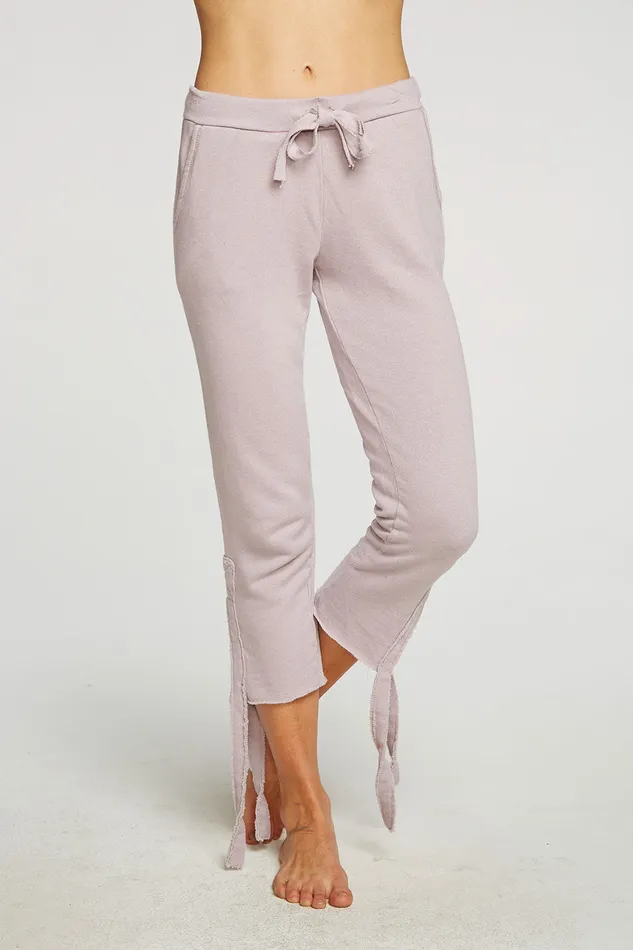 Bottoms Womens Chaser Brand Linen French Terry Cropped Side Tie Culotte