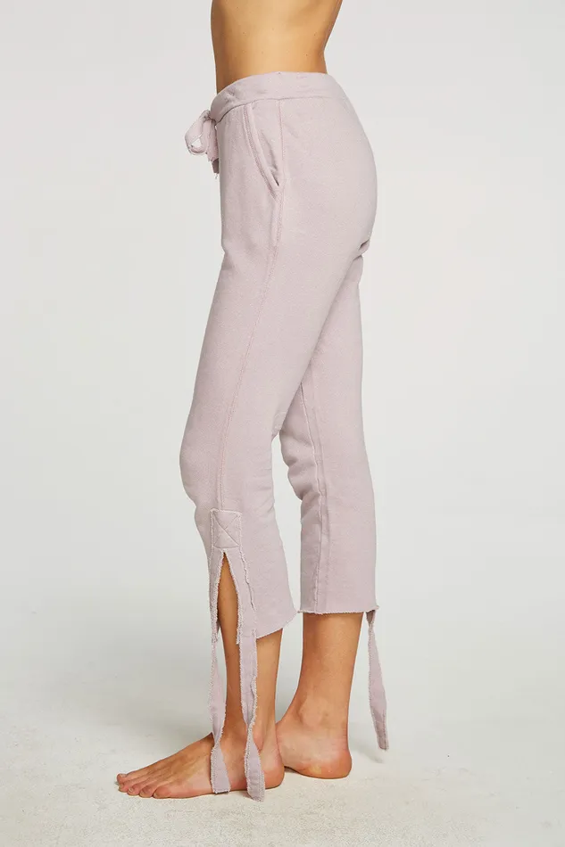 Bottoms Womens Chaser Brand Linen French Terry Cropped Side Tie Culotte