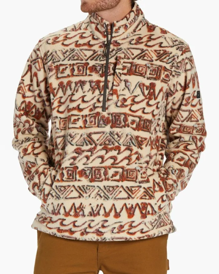 Boundary HalfZip Mock Neck Fleece Chino Men Billabong Hoodies and Fleece