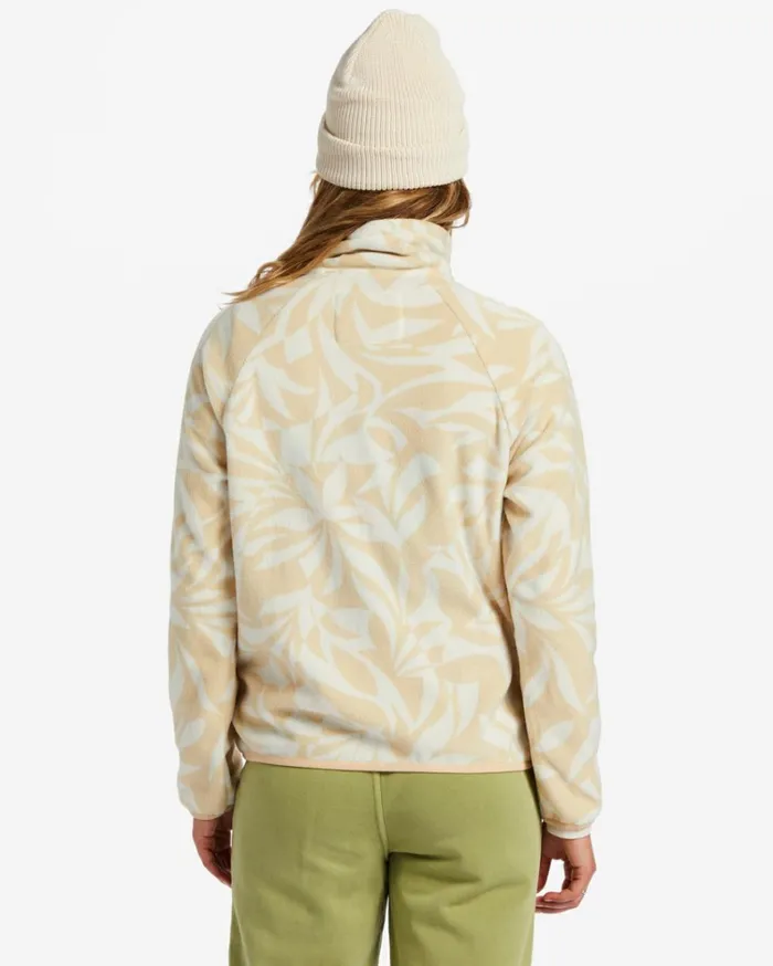 Boundary ZipUp Mock Neck Fleece Oat Women Billabong Sweatshirts and Fleece